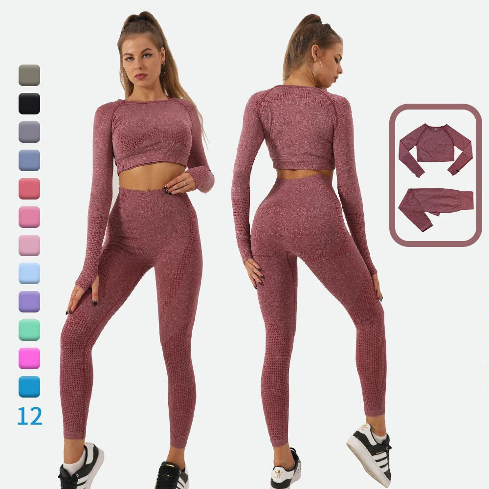 Women's Gym Crop Top & Leggings Set